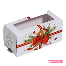 Коробка для макарон новогодняя №2 / 12х5,5х5,5 см