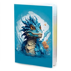 MOB659 Обложка для паспорта ПВХ Синий дракон