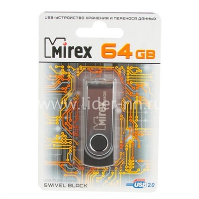 USB Flash 64GB Mirex SWIWEL BLACK