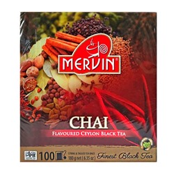 Чай чёрный Mervin Ceylon Musta tee Chai (кардамон, корица, гвоздика) 100 пак
