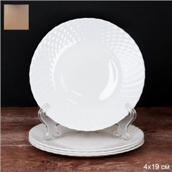 Набор тарелок 4 штуки 190 мм белая фактурная / WVP75Q (WHITE) С