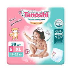 Tanoshi Трусики-подгузники для детей, размер XL 12-22 кг, 38 шт
