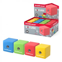 Точилка пласт S-Cube, Neon, с контейн, ассорти