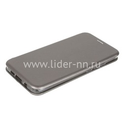 Чехол-книжка для Xiaomi Mi Note 10 Brauffen (горизонтальный флип) серебро (пакет)