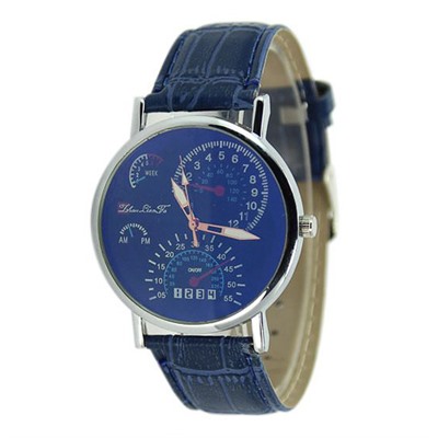 WA060 Часы наручные хамелеон с синим ремешком