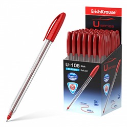 Ручка шариковая 1.0 мм, красная "U-108 Classic Stick,Ultra Glide Technology" (ErichKrause)