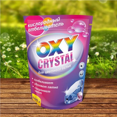 Отбеливатель Oxy Crystal 600гр кислородный д/цветн белья Selena ХБК (8/16)