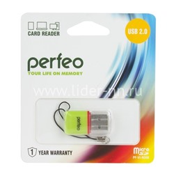 Картридер Perfeo (PF-VI-R008) для Micro SD (зеленый)