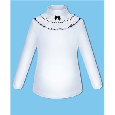 Белая школьная водолазка (блузка)  для девочки 7879-ДШ18