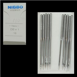 Иглы NIBBO для прямострочных машин с тонкой колбой (DB*1/100) ПШМ № 100/16, уп. 10 шт