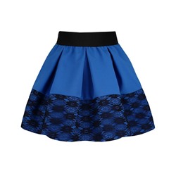 Синяя юбка для девочки с гипюром 83374-ДНШ19