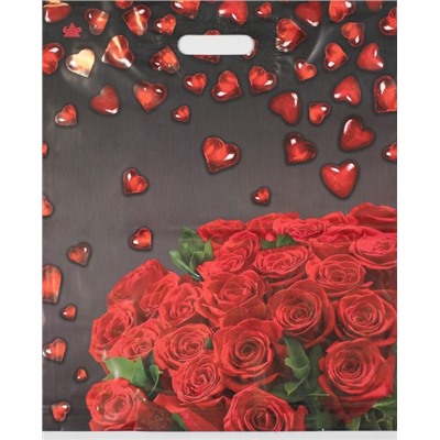 Пакет "Мармеладные сердечки", полиэтиленовый с вырубной ручкой, 60 мкм , 38 х 45 см