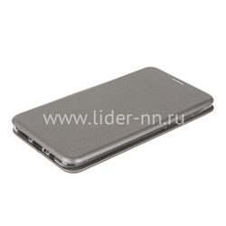 Чехол-книжка для Samsung Galaxy A21 Brauffen (горизонтальный флип) серебро (пакет)