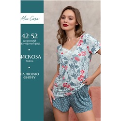 Комплект женский футболка, шорты Mia Cara SS23WJ336 Blueberry Night