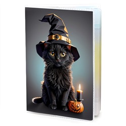 MOB779 Обложка для паспорта Котёнок в шляпе волшебника