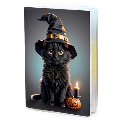 MOB779 Обложка для паспорта Котёнок в шляпе волшебника