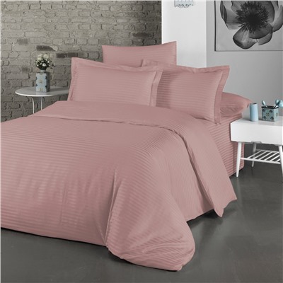 Элитное постельное белье страйп-сатин "Pink"