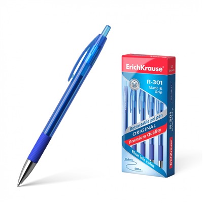 Ручка гел автом R-301 Original Gel Matic&Grip 0.5, синий