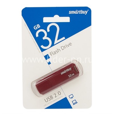 USB Flash 32GB SmartBuy CLUE бордовый 2.0