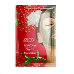Глиняная маска для лица  Zenix Clay Face Mask Strawberry Клубника  20 гр