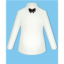 Молочная школьная водолазка (блузка) с бантиком для девочки 83781-ДШ19