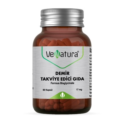 Пищевые добавки с железом Venatura Demir Takviye Edici Gıda 17 mg 90 капсул