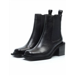 01-E21B-1A BLACK Ботинки демисезонные женские (натуральная кожа, байка)