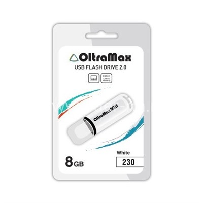 USB Flash 8GB Oltramax (230) белый