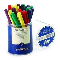 Ручка шариковая 1.0 мм, синяя CityWrite "Joy" в ассорт. (BrunoVisconti)