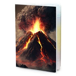 MOB502 Обложка для паспорта ПВХ Извержение вулкана