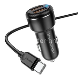 АЗУ Type-C 2 USB выхода 18W Quick Charge (6V-3.0A/9V-2.0A/12V-1.5A) BOROFONE BZ17 (черный)