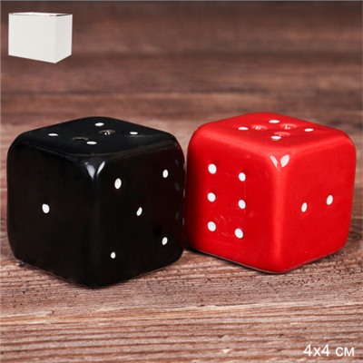 Набор для специй 2 предмета Кубики / 150 /уп 144/ черно-красные