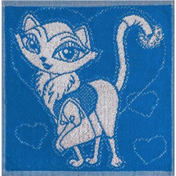 Салфетка махровая 30х30 Киска 1903 (синий/бирюза)