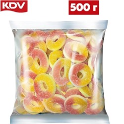 Жевательный мармелад КДВ КрутФрут Колечки со вкусом персика 500 гр Яшкино