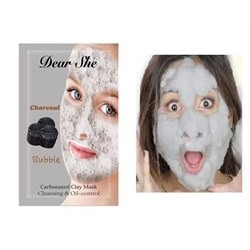 Пузырьковая маска для лица Dear She Charcoal  Bubble Carbonated Clay Mask 1 штука*12грамм