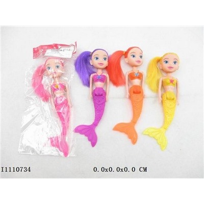 Кукла-русалка 7" с цветными волосами в ассорт.в пак.,I1110734/NN
