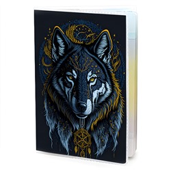 MOB806 Обложка для паспорта Волк с ловцом снов