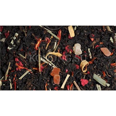 Солнечный энергетик Черный индийский чай и китайский красный чай в сочетании с ягодами малины, кусочками экзотических фруктов, цветами апельсина и лемонграссом.