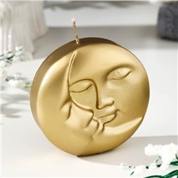 Свеча фигурная лакированная "Солнце и луна", 6х1,5 см, золото