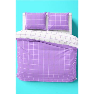 Постельное белье 1. 5 перкаль Crazy Getup (70х70) рис. 16405-3/16405-4 Grid paper Lavander