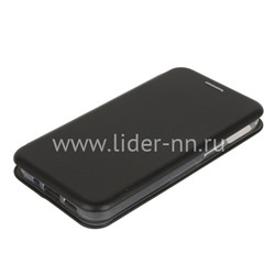 Чехол-книжка для iPhone 12 Mini (5.4") Brauffen (горизонтальный флип) черная (пакет)