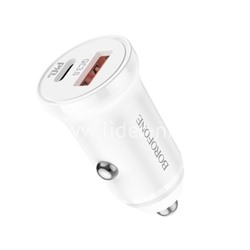 АЗУ 1 USB выход QC3.0+PD 20W (5V-3.0A/9V-2.0A/12V-1.5A) BOROFONE BZ18A (белый)