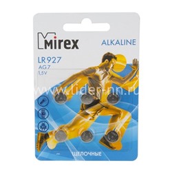 Батарейка алкалиновая Mirex AG 7 LR927/6BL