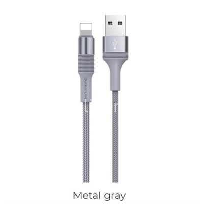 USB кабель Lightning 1.0м BOROFONE BX21 (графит) 2.4A