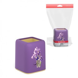 Подставка настольная пластиковая ErichKrause® Forte, Iris, фиолетовая с желтой вставкой