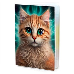 MOB617 Обложка для паспорта ПВХ Большеглазый кот