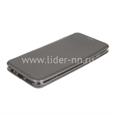 Чехол-книжка для Xiaomi Redmi Note 9 Brauffen (горизонтальный флип) серебро (пакет)