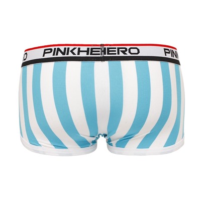 Мужские укороченные боксеры Pink Hero голубые/белые вертикальные полоски PH1212-3