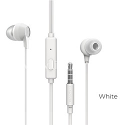 Наушники MP3/MP4 BOROFONE (BM28) микрофон/кнопка ответа вызова (белые)
