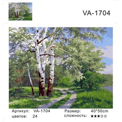 Картины по номерам 40х50 Березы у тропы (VA-1704)